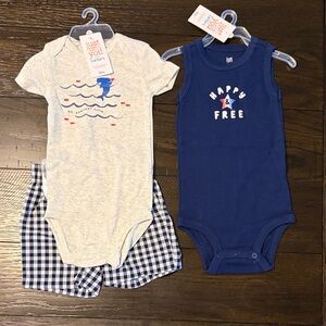 Just One You by Carter's Blue and Gray Bodysuit Set